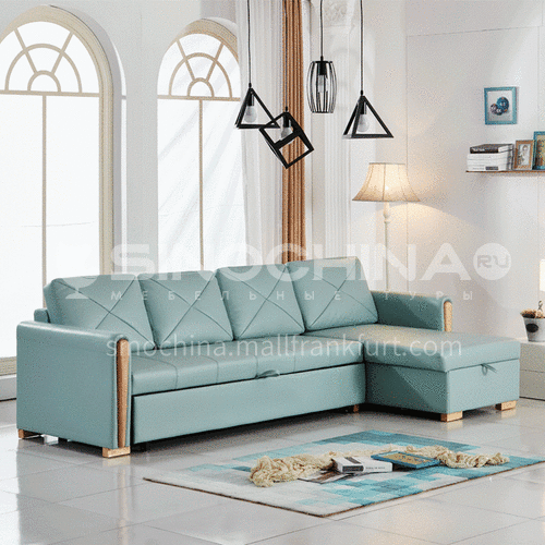 ZF-902-2 Modern simple sofa bed, foldable, space saving, high density sponge, solid wood frame